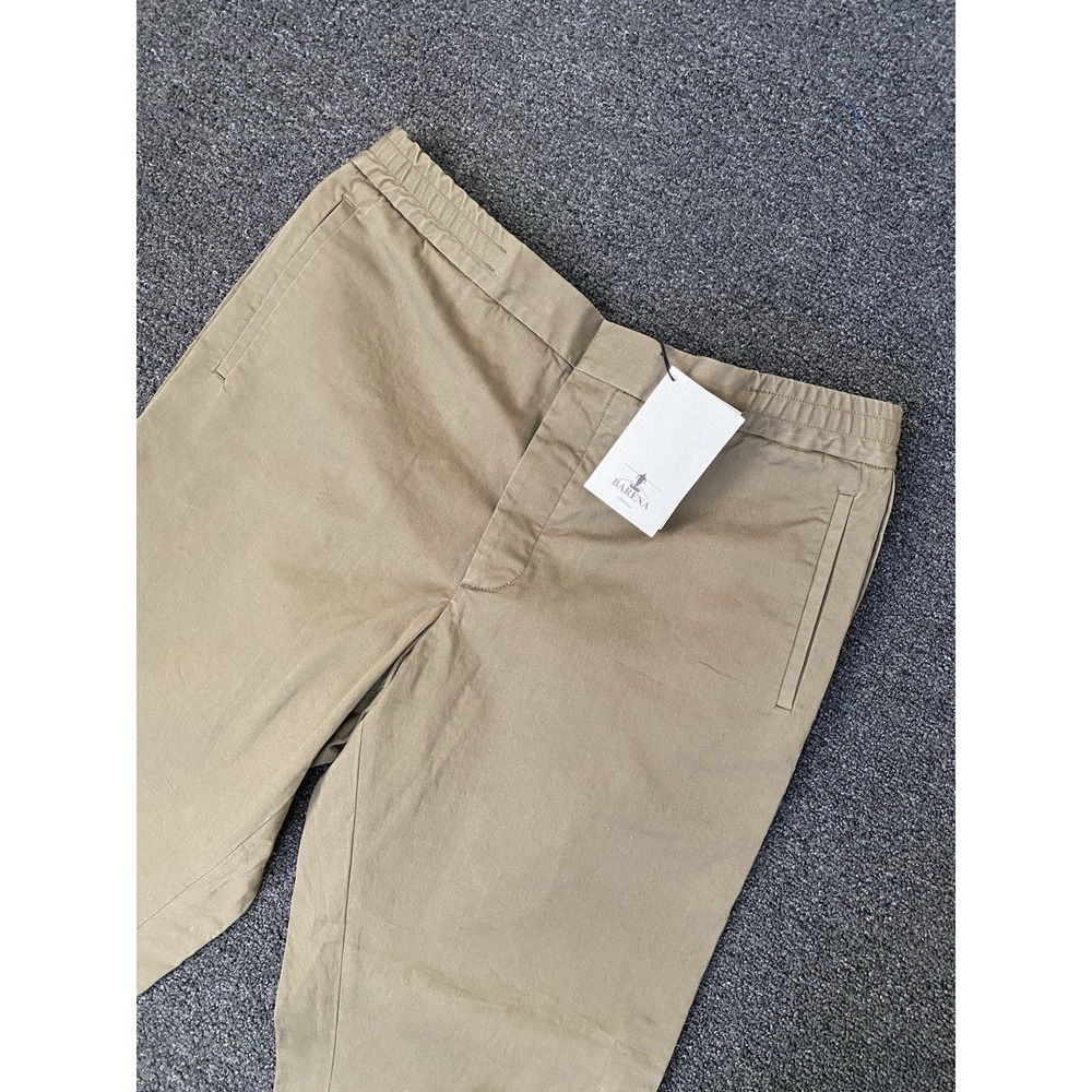 Barena Venezia Flat Front Cotton Trousers Army Tan Mens Size US 34x27 (50) NEW